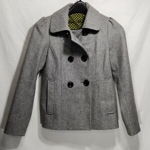 Steve Madden Womens‎ Size Medium Wool Double Breasted Grey